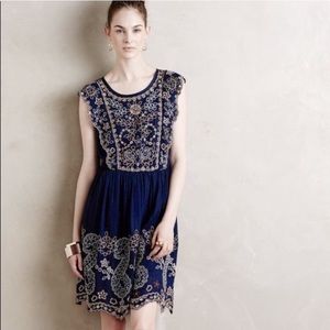 Vanessa Virginia Embroidered Eyelit Shift Dress